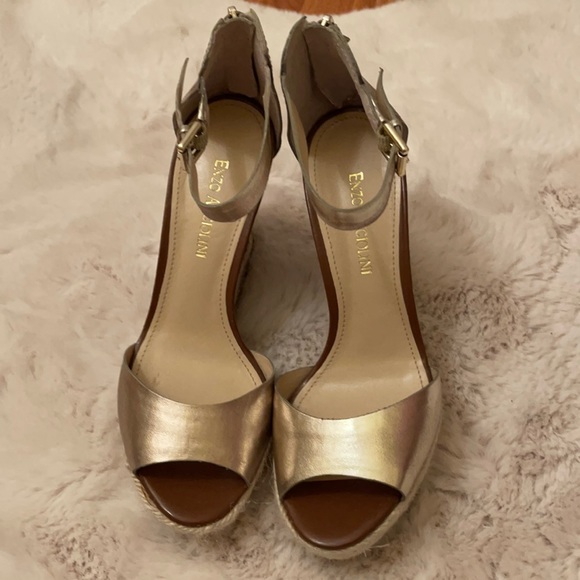 Enzo Angiolini Gold Espadrilles with reptile pattern sz6 - Picture 2 of 7